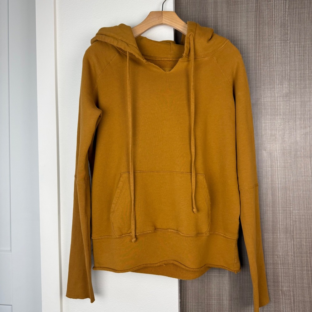 Nili Lotan Janie French Cotton Terry Hoodie Sweatshirt In Burnt Ochre View 3